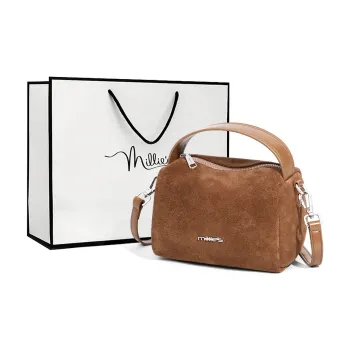 MILLIE'S Cow Leather Handbag, Shoulder Bag, Crossbody Bag, Pillow Bag Regular Women's Brown