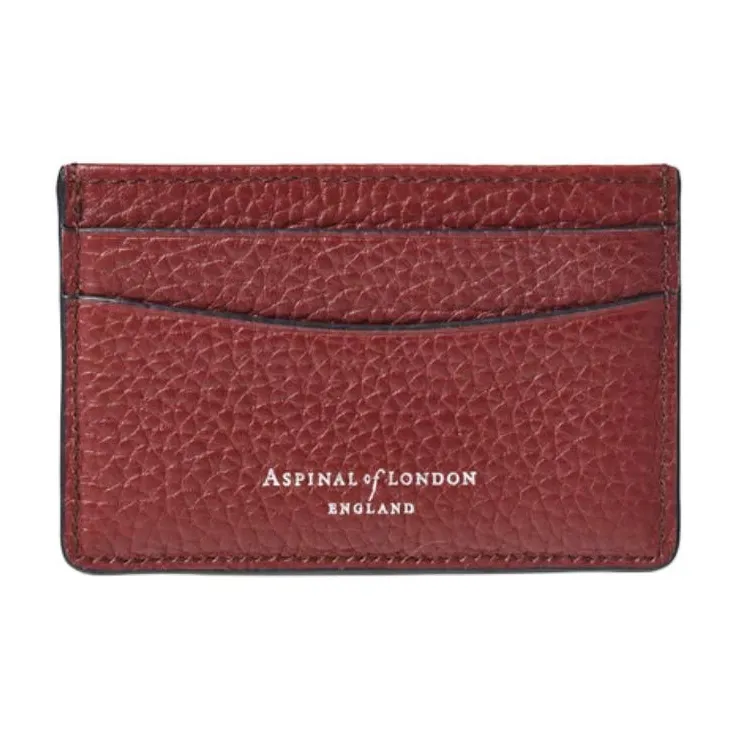 Aspinal Of London Full Grain Leather Card Holder Women's Red-1