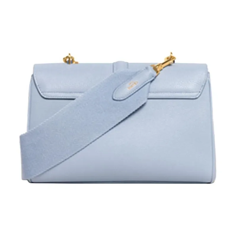 CELINE 16 Grain Calfskin Shoulder Bag, Crossbody Bag Women's Candy/Light Blue-2
