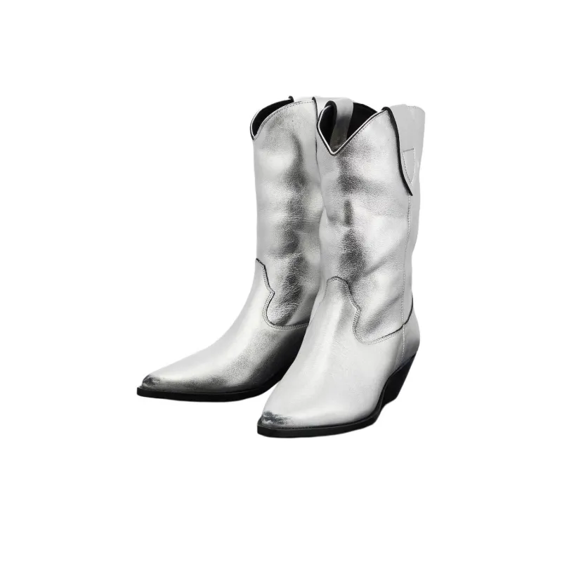 ISABEL MARANT Duerto Ankle Boots 4cm Women's Silver-4