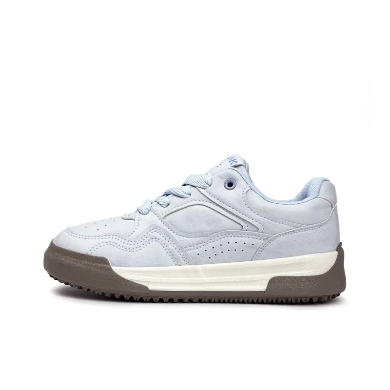 Mengsai Platform Height Increasing Vintage Niche Cute Fashion Puffy Shoes Low Top Skateboard Shoes Women's Haze Blue-1