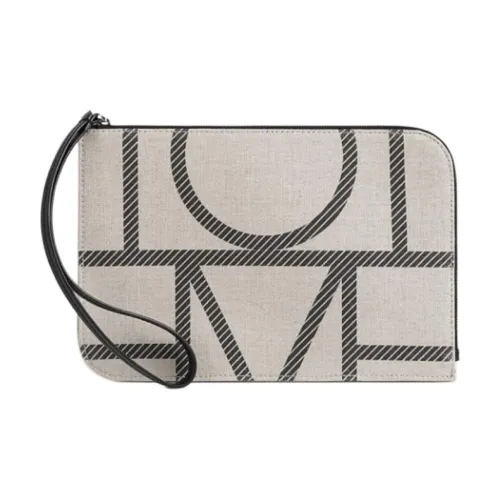 TOTEME Fabric Clutch Medium Size Women's Beige Yellow
