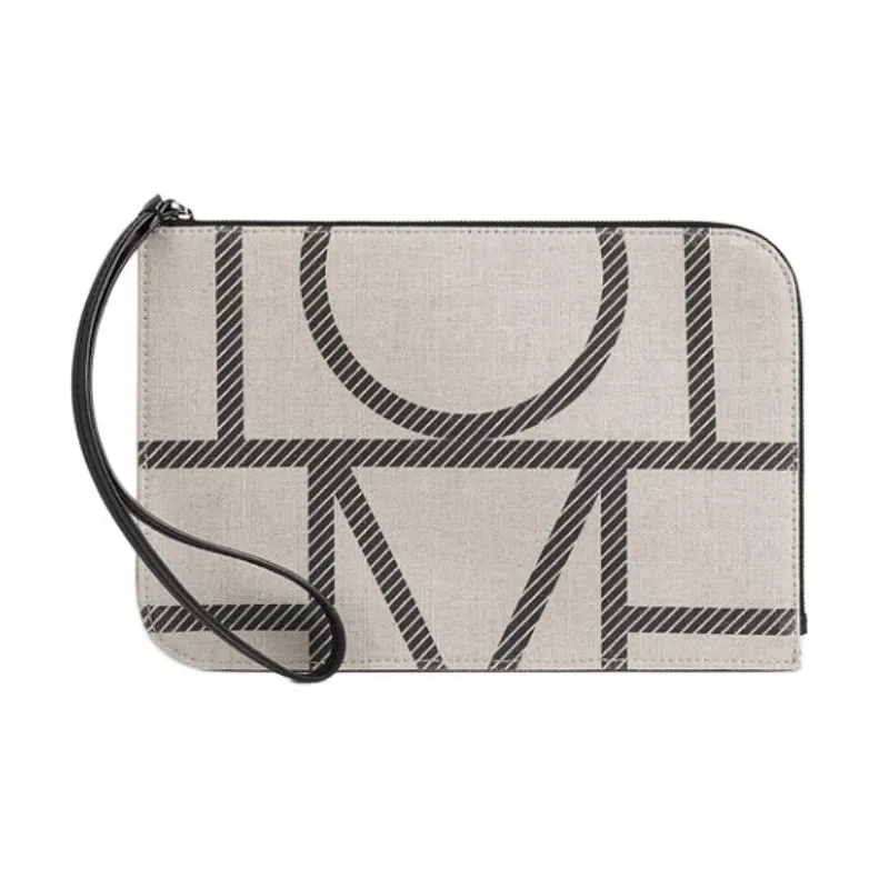 TOTEME Fabric Clutch Medium Size Women's Beige Yellow-0