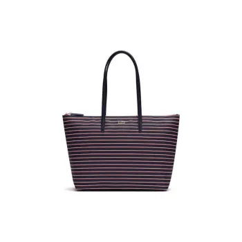LACOSTE PVC Tote Bag Shopping Bag Shoulder Bags Large Size Women's Dark Blue