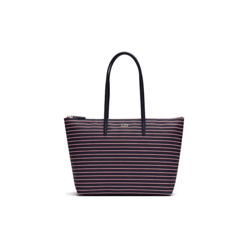 LACOSTE PVC Tote Bag Shopping Bag Shoulder Bags Large Size Women's Dark Blue-0