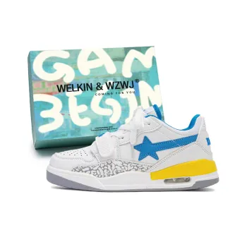 WELKIN&WZWJ Gift Box Set Slip Resistant Low Top Skateboard Shoes Unisex Lunar Yellow