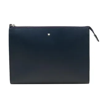 MONTBLANC Meisterstuck Cow Leather Clutch Men's Dark Blue