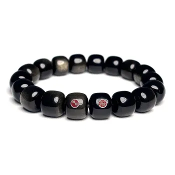 MOUNTAINS AND MANS Obsidian New Chinese Style Prosperity And Good Luck Beaded Bracelet Unisex