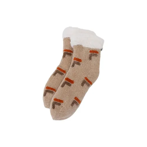 FILA x Boa Regimental Tie Room Mall Yarn Mid-Calf Socks Women's 2 Pack Light Brown