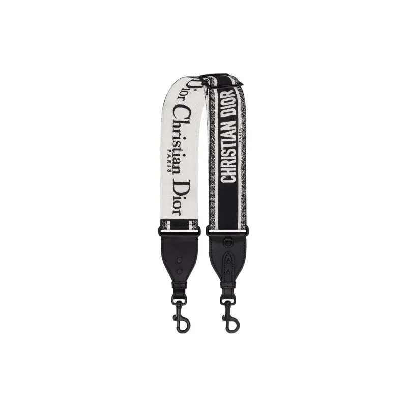 DIOR Embroidered With Calfskin Bag Straps Women's Ultra Matte Black-0