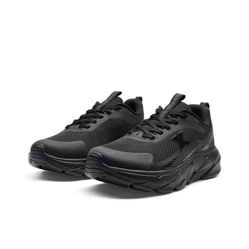 XTEP Cushioned Wear Resistant Breathable Low Top Casual Running Shoes Women's Black Silver-4