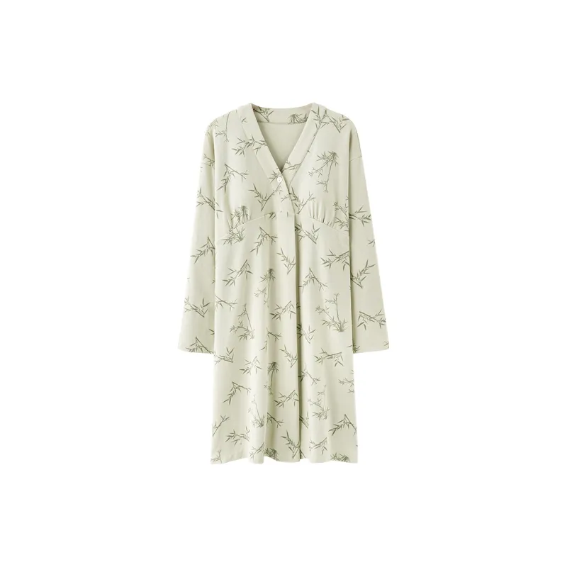 XIAFENYAN Nightgown Women's Green-0