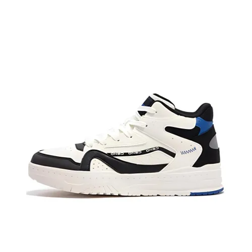 361° Anti-Slip Wear-Resistant High-Top Skateboard Shoes Men's White Black