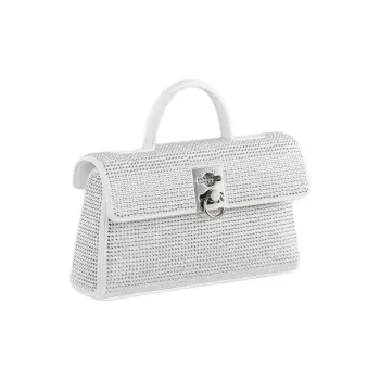 CAFUNE Cow Leather Trim Shoulder Bag Crossbody Bag Handbag Women's White