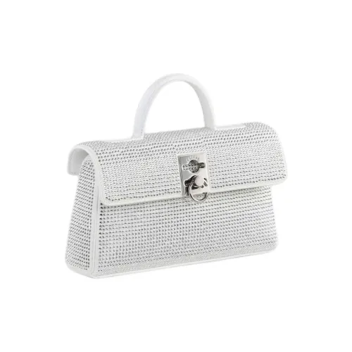 CAFUNE Cow Leather Trim Shoulder Bag Crossbody Bag Handbag Women's White