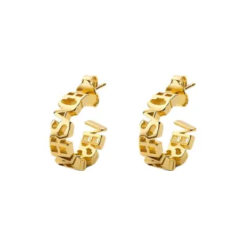 VERSACE Logo lettering Hoop Earrings
