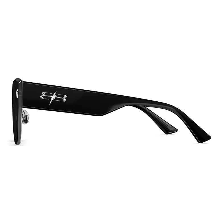 MOLSION Stainless Steel, Nylon Cat Eye Sunglasses Unisex Black White-3