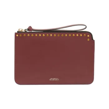 ISABEL MARANT Cow Leather Clutch Women's Burgundy Red