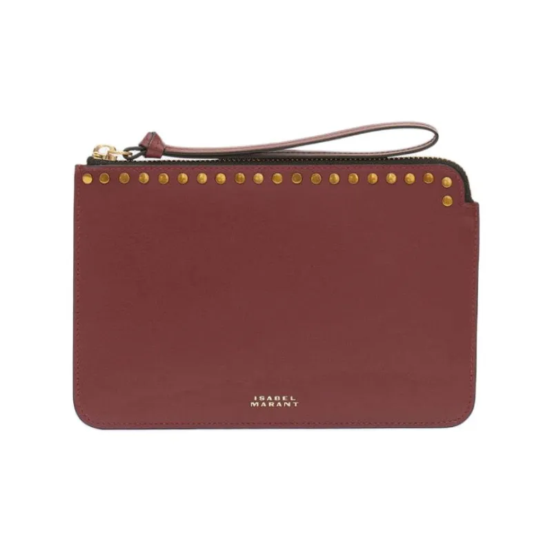 ISABEL MARANT Cow Leather Clutch Women's Burgundy Red-0
