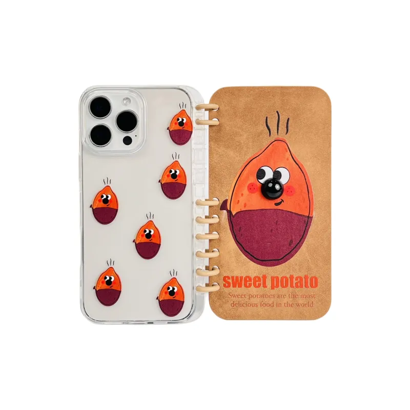 Sopi Leather Material Flap Red Potato Phone Cases Compatible With IPhone 16/15 Pro Max/Apple 13/14 Pro Max Collection-7