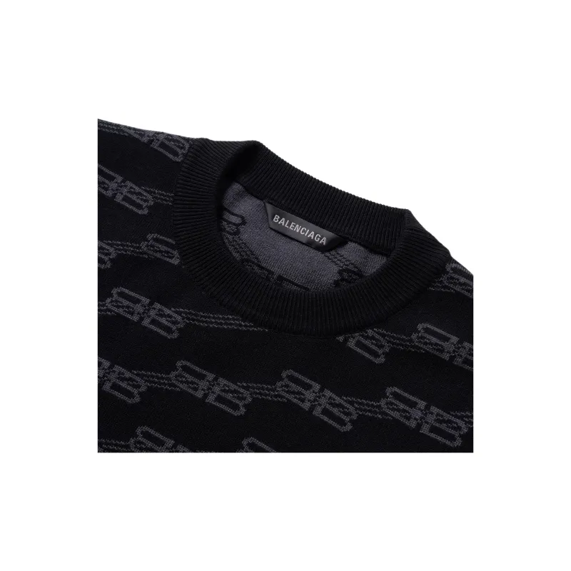 Balenciaga Bb Monogram Crewneck Black-6