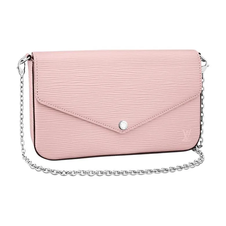 LOUIS VUITTON Pochette Felicie Epi Rose Ballerine-0