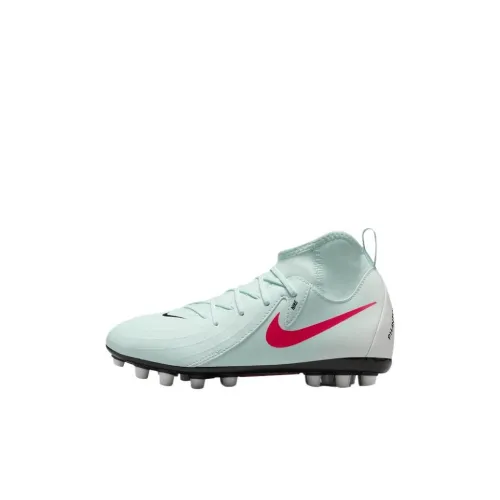 Nike Phantom Luna 2 Wear Resistant Mid Top Kids' Soccer Shoes Mint Green/Atomic Red/Gray Black Kids'