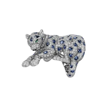 CARTIER White Gold Sapphire Emerald Onyx Diamond Rings Unisex Silver