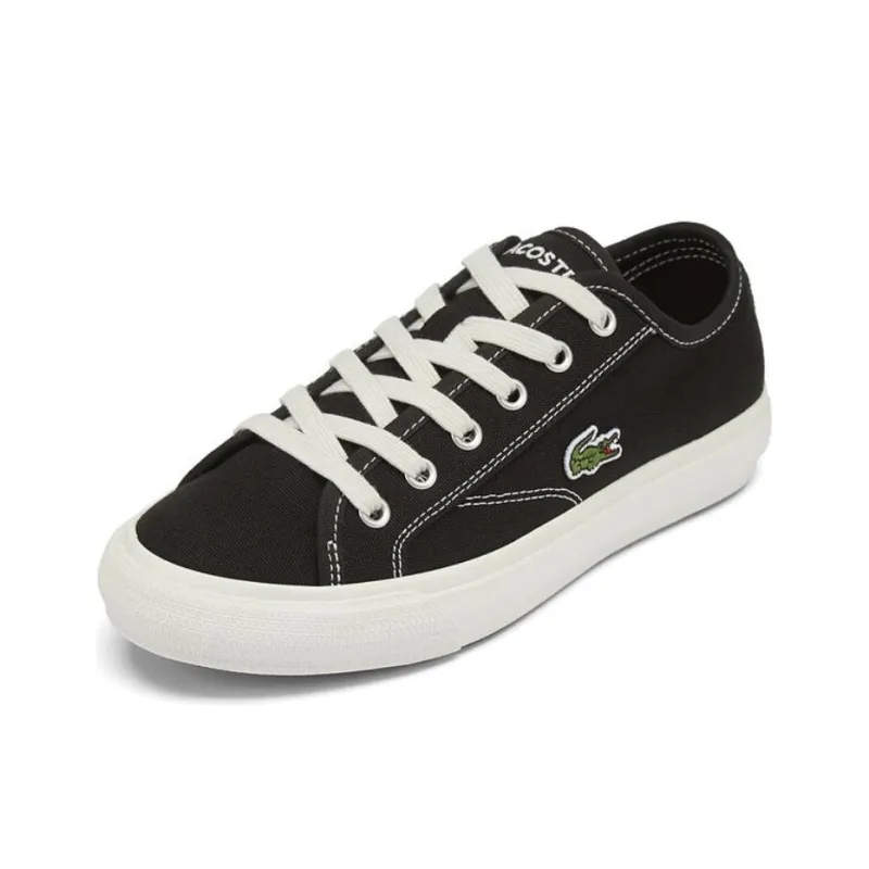 LACOSTE Canvas Shoes Women's Black White-1