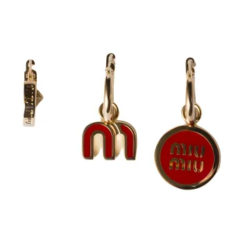 MIU MIU Metal Earrings Unisex Red