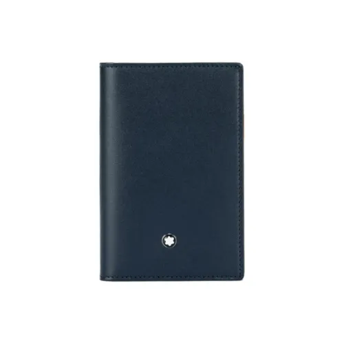 MONTBLANC Meisterstuck Leather Business Card Holder Card Holder Card Wallet Men's Indigo/Brown