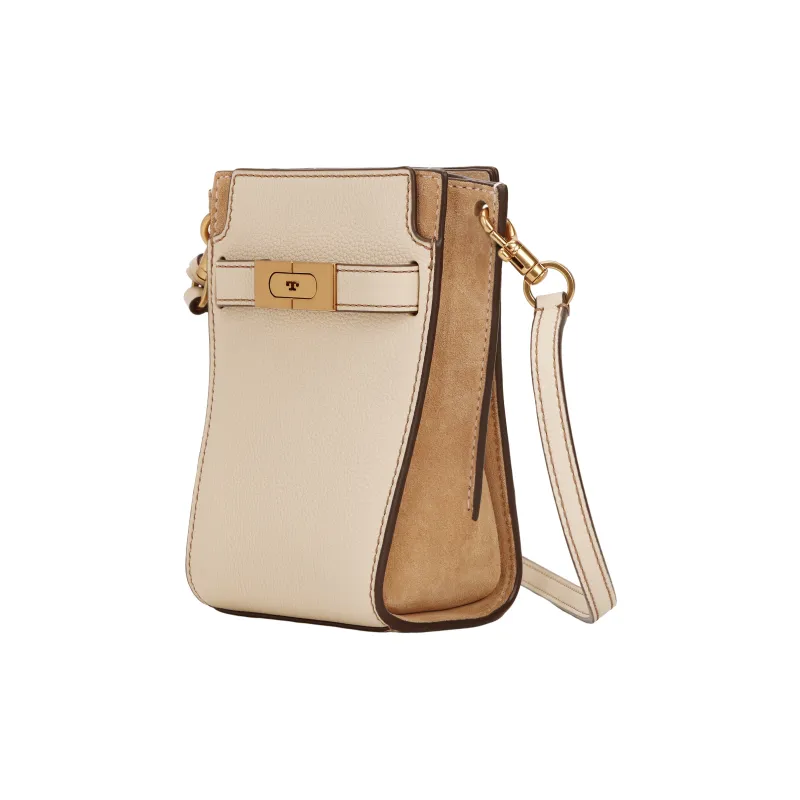 TORY BURCH Lee Radziwill Leather Suede Trim Shoulder Bag Crossbody Bag Mini Women's White-1