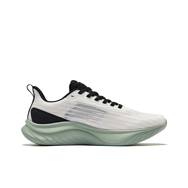 Erke Cushioning Rebound Lightweight Breathable Low-Top Running Shoes Men's Microcrystal White/Jet Black-1
