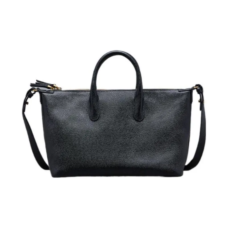 THOM BROWNE· Cow Leather Crossbody One Shoulder Handbag Small Size Men's Black-2