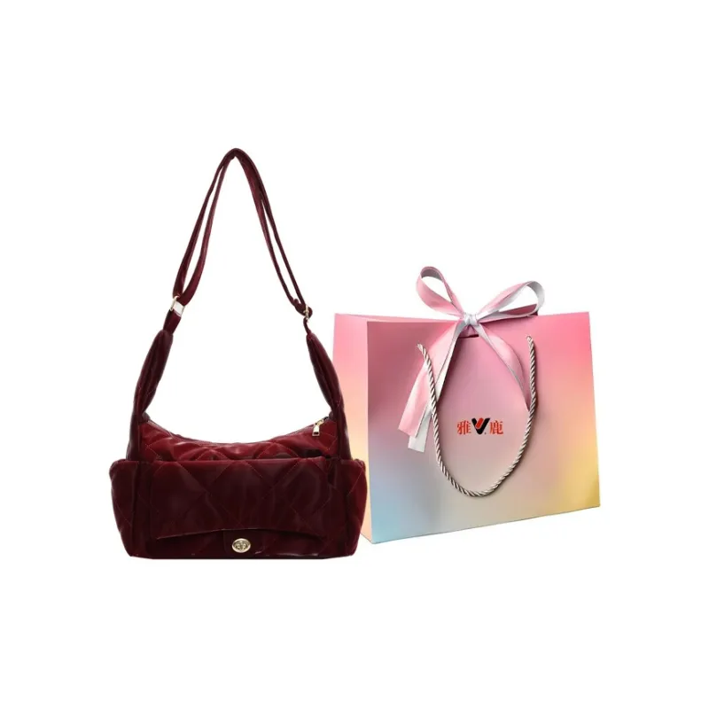 Yalu PU Shopping Bag, Hobo Bag, Shoulder Bag Women's Black/Burgundy/Brown-7