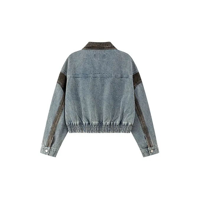 CHUU Cropped Coat Women's Dark Denim Blue-1