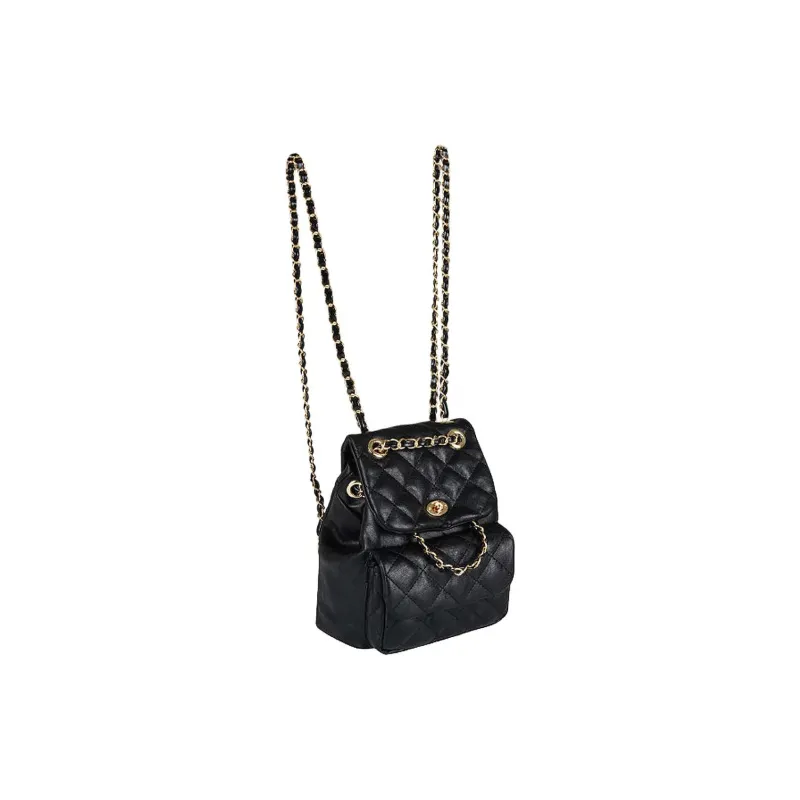 WEIBASHA Sheepskin Backpack Small Size Women's Black-1