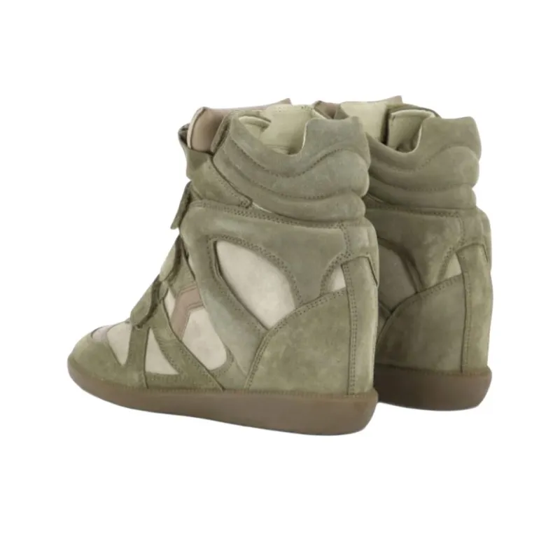 ISABEL MARANT Bekett High-Top Skateboard Shoes Women's Green-3
