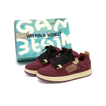 WELKIN&WZWJ Skateboard Shoes Women's Low Top Angora Red