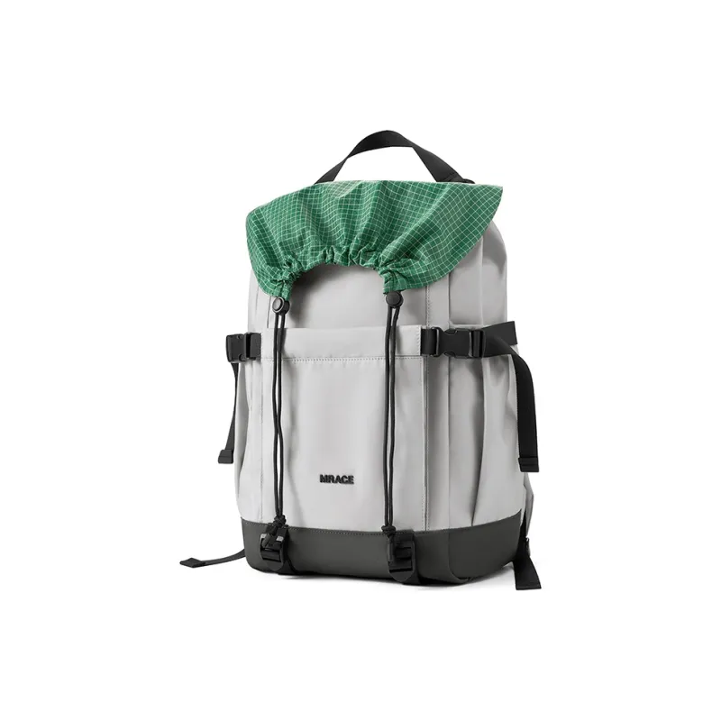 MR.ACE HOMME Fabric Backpack Large Size Unisex Grayish Green/Warm Khaki/Misty Blue Gray-1