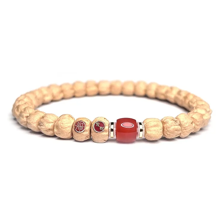 MOUNTAINS AND MANS Cacumen Platycladi Seeds New Chinese Style Good Luck Beaded Bracelet Unisex-5