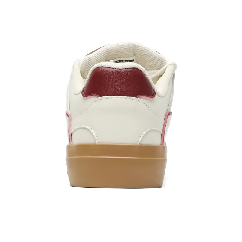 Jerden Smith Slip Resistant, Abrasion Resistant, And Balanced Low Top Skateboard Shoes Men's White Red-1