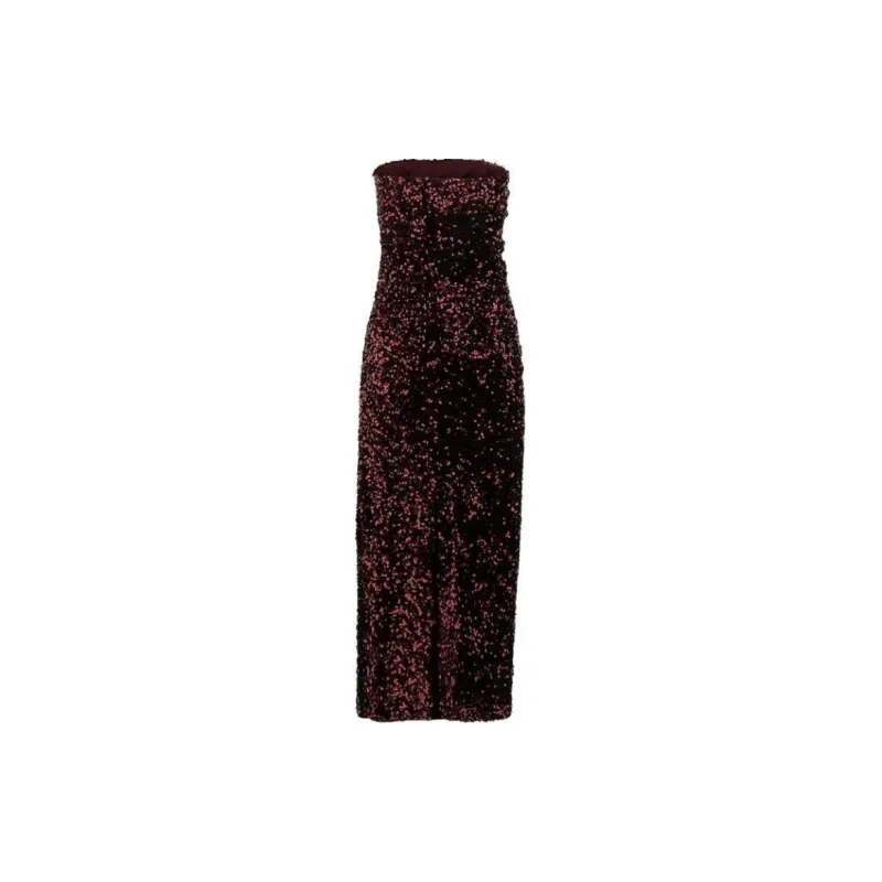 BE PLAIN Sleeveless Dress Women's Burgundy-1