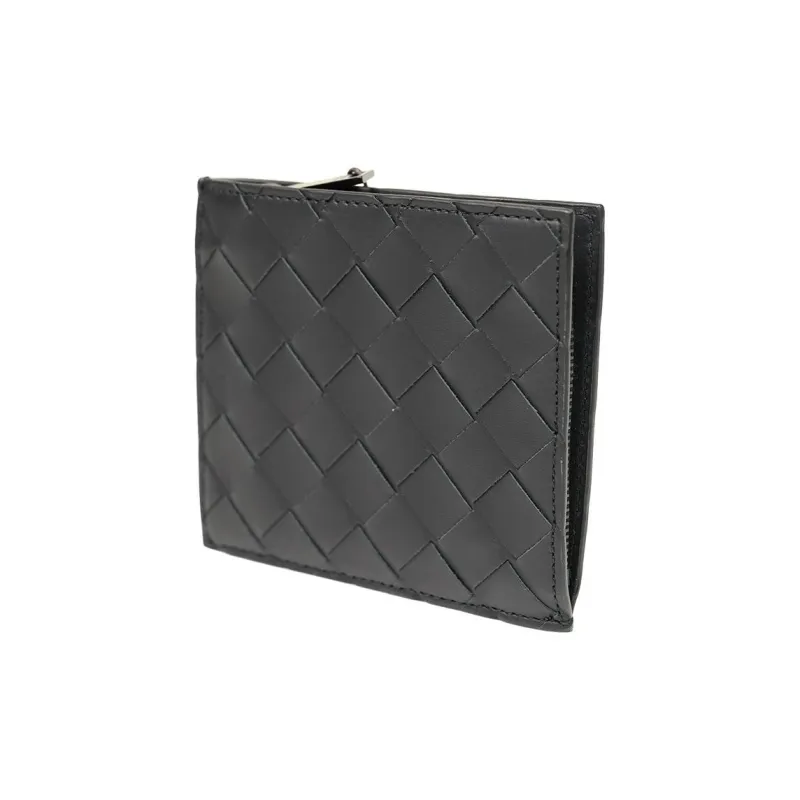 Bottega Veneta Leather Wallet Large Size Men's Black-4