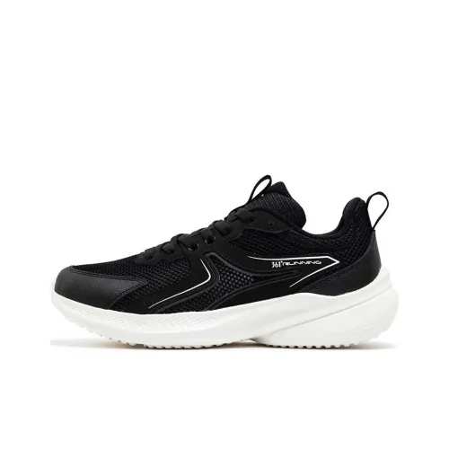 361° Slip Resistant Breathable Rebound Low Top Casual Running Shoes Men's Black White