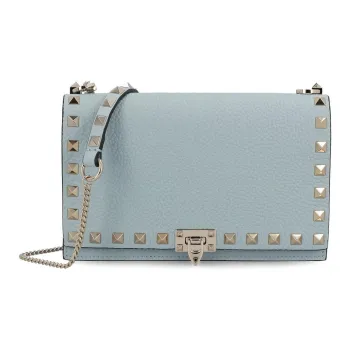 Valentino ROCKSTUD Leather Crossbody Bag Shoulder Bag Regular Women's Light Blue