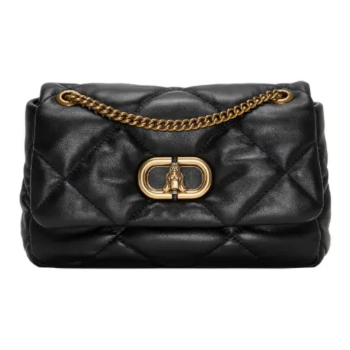 Hush Puppies Cow Leather Bonded Synthetic Leather Shoulder Bag Medium Size Women's Black
