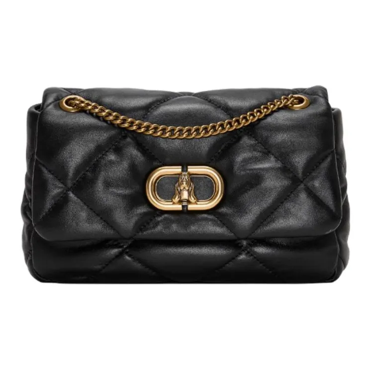 Hush Puppies Cow Leather Bonded Synthetic Leather Shoulder Bag Medium Size Women's Black-0