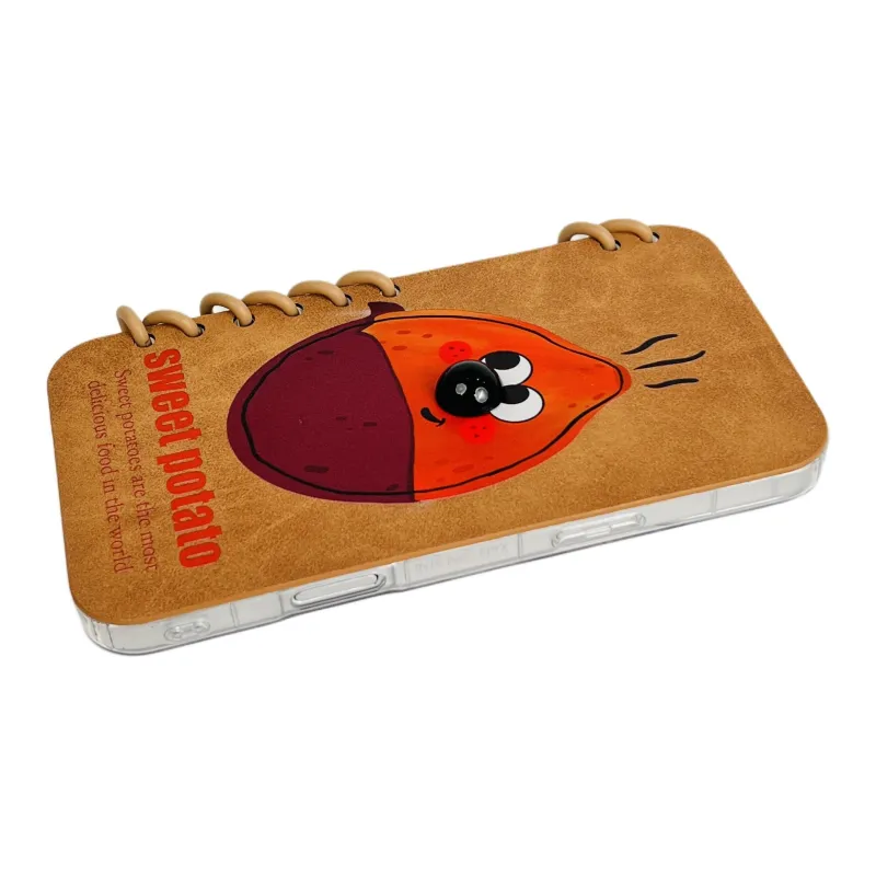 Sopi Leather Material Flap Red Potato Phone Cases Compatible With IPhone 16/15 Pro Max/Apple 13/14 Pro Max Collection-8