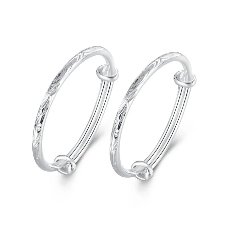 SHENGYALUO 999 Fine Silver Bangles Kids'-0
